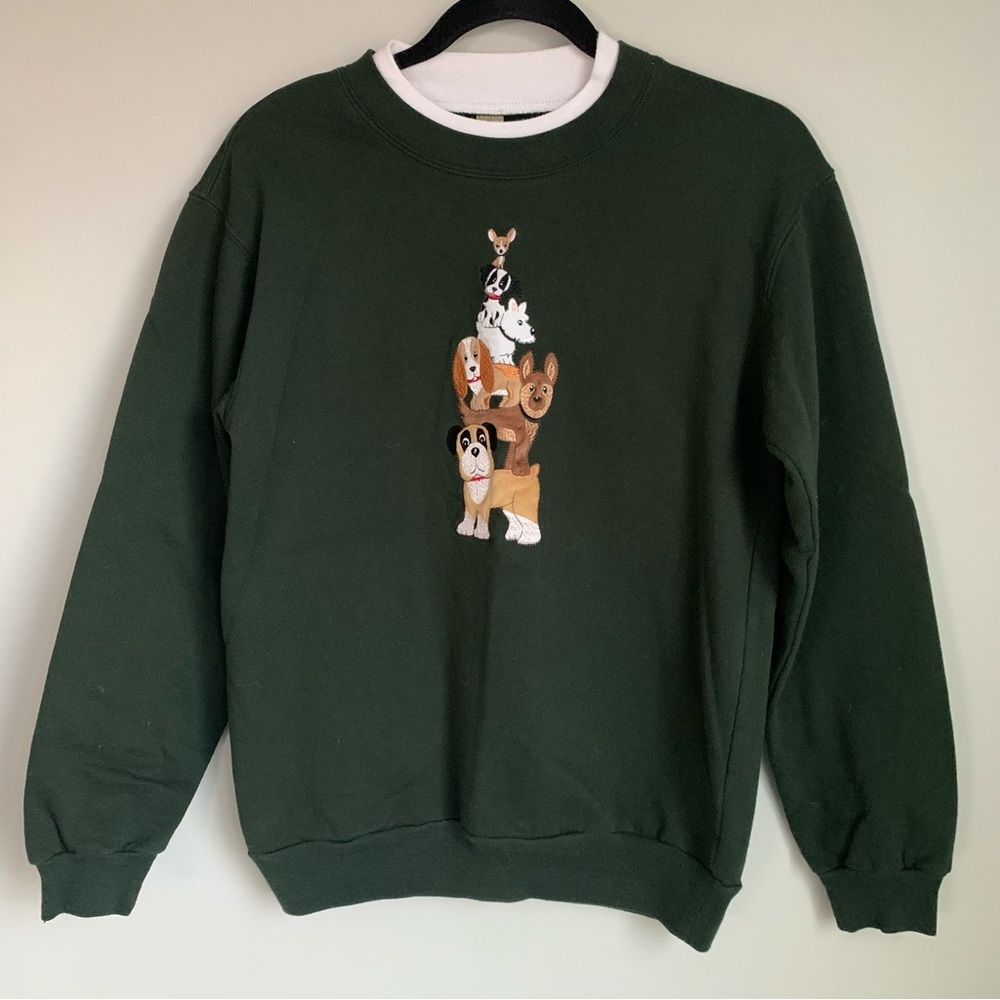 Decorated Originals embroidered dog-stack sweatshirt